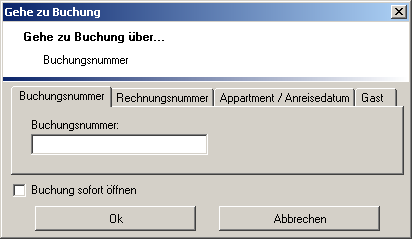 Gehe zu Buchung �ber Buchungsnummer