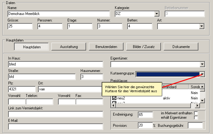 Kurtaxen in der Buchung